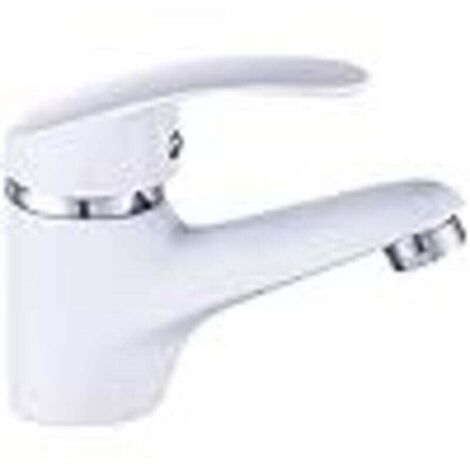 Robinet d'évier de lavabo blanc mélangeur d'eau chaude et froide pulvérisateur robinet de lavabo mélangeur d'eau chaude et froide ensemble de vidange bec cascade outil de cuisine tête de