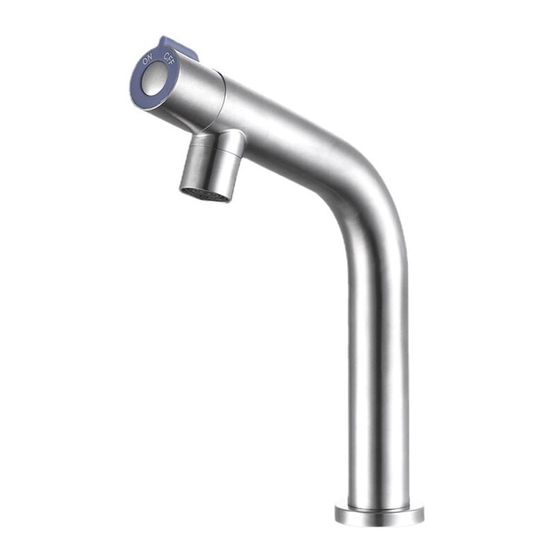 Shining House - Robinet d'évier de salle de bain avec interrupteur rotatif à une poignée pour lavabo d'eau froide pour salle de bain, baignoire à