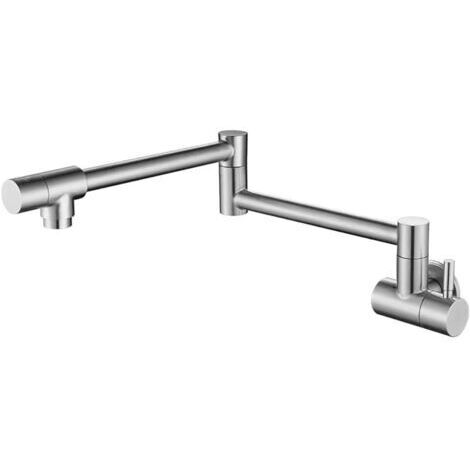 Robinet d'évier mural en acier inoxydable