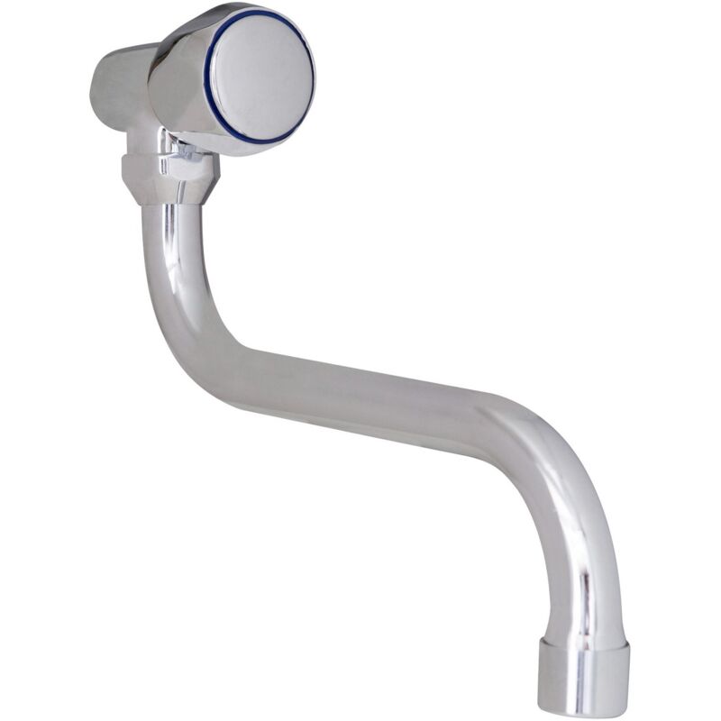 Robinet d'évier traditionnel mural eau froide Chrome avec Poignée eau froide mod. Tito