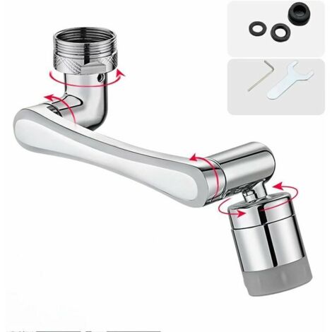 Robinet d'Extension Multifonctionnel Rotatif à 1440 Degrés, Accessoire de Filtre Robinet, 1080°Mousseur Robinet avec Deux Mé