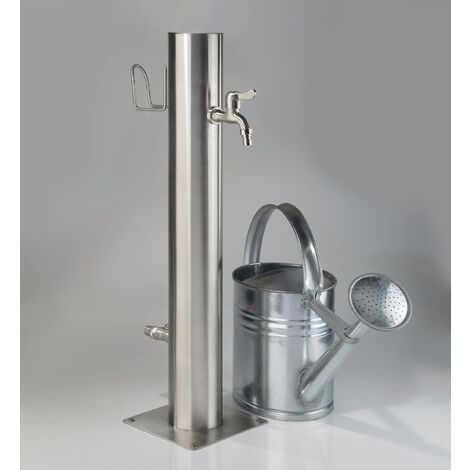 Robinet d'extérieur en acier inoxydable à 2 robinets et porte-tuyau Westfalia Wasserwelten