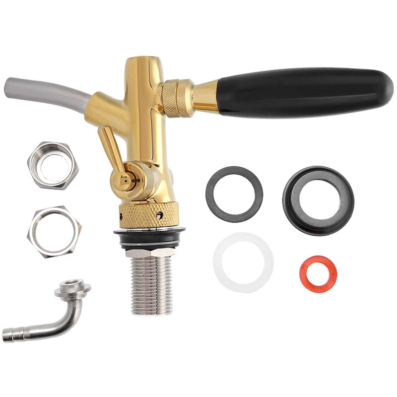 Tuserxln - Robinet distributeur de bière réglable en acier inoxydable chromé G5/8, robinet pour Bar à domicile (or)
