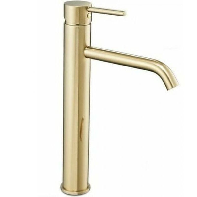 Robinet Doré Vasque à Poser, Mitigeur pour Vasque, Robinet de Lavabo Haut Salle de Bains Haute Qualité en Acier Inoxydable