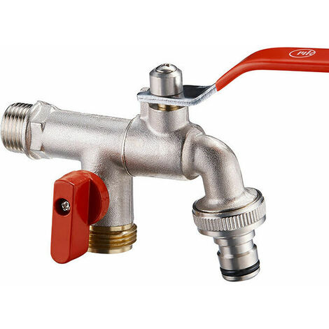 Robinet Double de Jardin ,bande d'étanchéité à rouleau, double raccord et embout de tuyau pour jardin, citerne de pluie, machine à laver