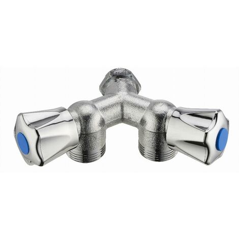 Noyon & Thiebault – Robinet de machine à laver double Y mâle 1/2' avec 2 sorties mâles 3/4' – Installation facile – 8751520NUC1