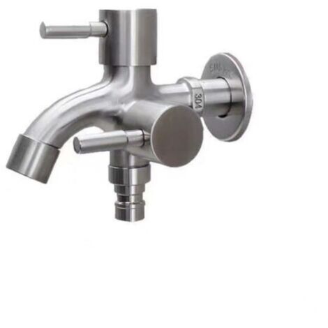 Robinet double pour machine à laver 1/2, robinet double en acier inoxydable, robinet mural pour machine à laver, robinet extérieur antigel 1/2