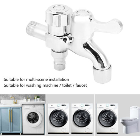 Robinet Double Usage Pour Machine à Laver et Bassin Lavage - Cuivre - G1/2in - Chrome - 140mm