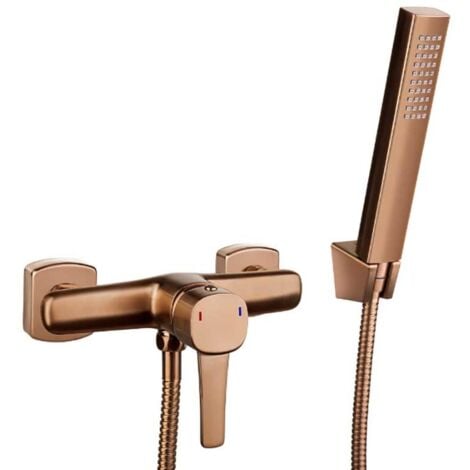 INVENA Robinet Douche Salle de Bain Cuivre Bronze Mitigeur Douche Mural Laiton