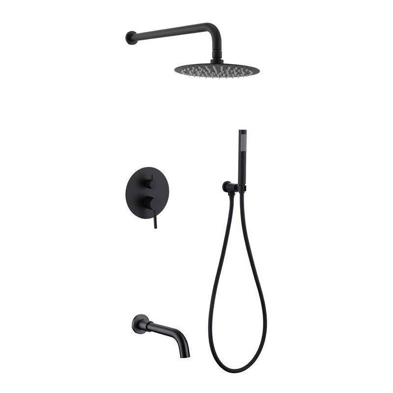 Largeight - Robinet douchette à barre coulissante avec tuyau, pomme de douche à main noire, douchette à main à barre coulissante, douchette à main,