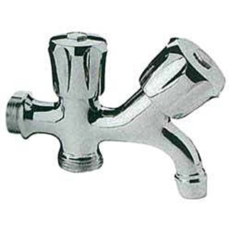 ROBINET DUPLEX AVEC RACCORD FILETÉ POUR LAVE-LINGE 1/2-3/4 A.220
