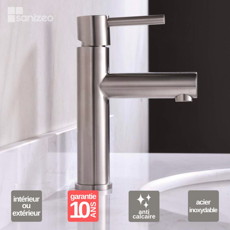 Imex Products - Robinet Mitgeur de Lavabo Bec Bas en Acier Inoxydable Intérieur / Extérieur imex moscu BDK034-1