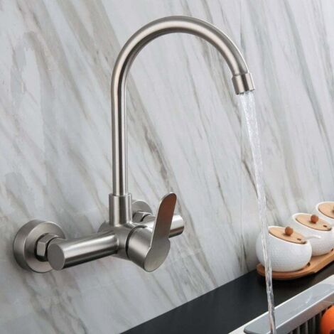 Robinet eau chaude et froide. robinet en inox. robinet de cuisine. adapté pour la cuisine. le balcon et la salle de bain. 200280mm