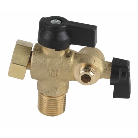 Chaffoteaux – Robinet eau froide pour radiateur – Filetage 1/2'' – Raccord à vis – Longueur 15cm – Largeur 5cm – Forme droite