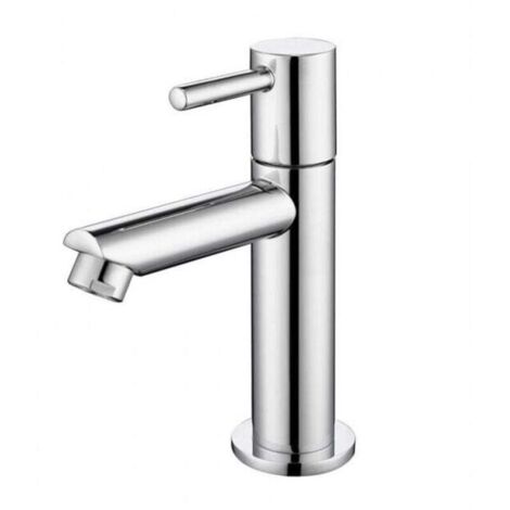 Robinet Eau Froide Robinetterie Lavabo pour Lave-Mains Robinet Salle de Bain Corps en Laiton Chromé Mousseur Démontable Haute Qualité-Crezuo