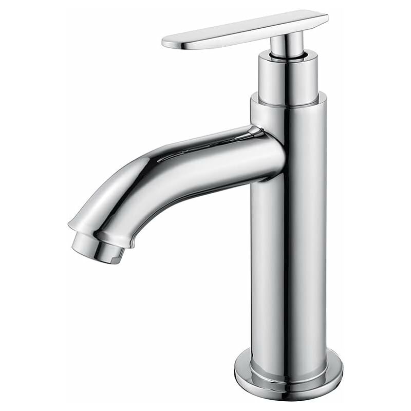 Minkurow - Ineasicer Robinet eau Froide Rond Mitigeur Lavabo Robinet Salle de Bains en Métal Durable Robinetterie Salle de Bains Cartouche Céramique