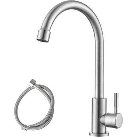 Robinet Eau Froide Uniquement - Robinet Eau Froide De Cuisine À Une Main, Parfait Pour Le Jardin Ou La Cuisine, Design Élégant Et Facile À Installer
