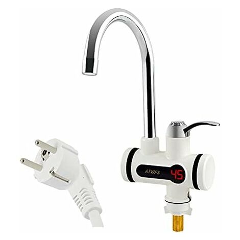 Robinet électrique 220 V avec chauffe-eau, affichage de la température LED, 3000 W, chauffe-eau instantané pour cuisine, salle de bain, eau chaude instantanée (bas, grand) JUNJUN