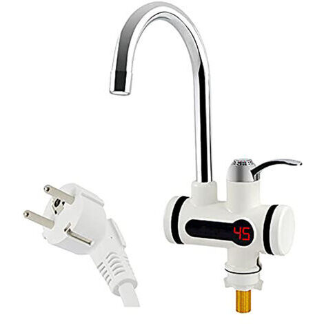 Robinet électrique 220 V avec chauffe-eau instantané, 3000 W, affichage de la température LED, chauffe-eau pour cuisine, salle de bain, eau instantanée (dessous, grand)