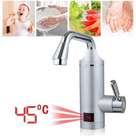 Robinet électrique chauffe-eau instantané raccord mitigeur chauffe-eau avec affichage de température LED 3000W 220V