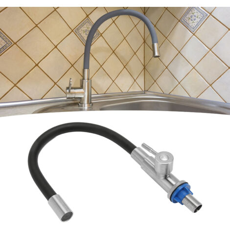 Robinet Électrique Flexible pour Laveuse - [Acier Inoxydable] - Robinet à Pivot Unique pour Cuisine