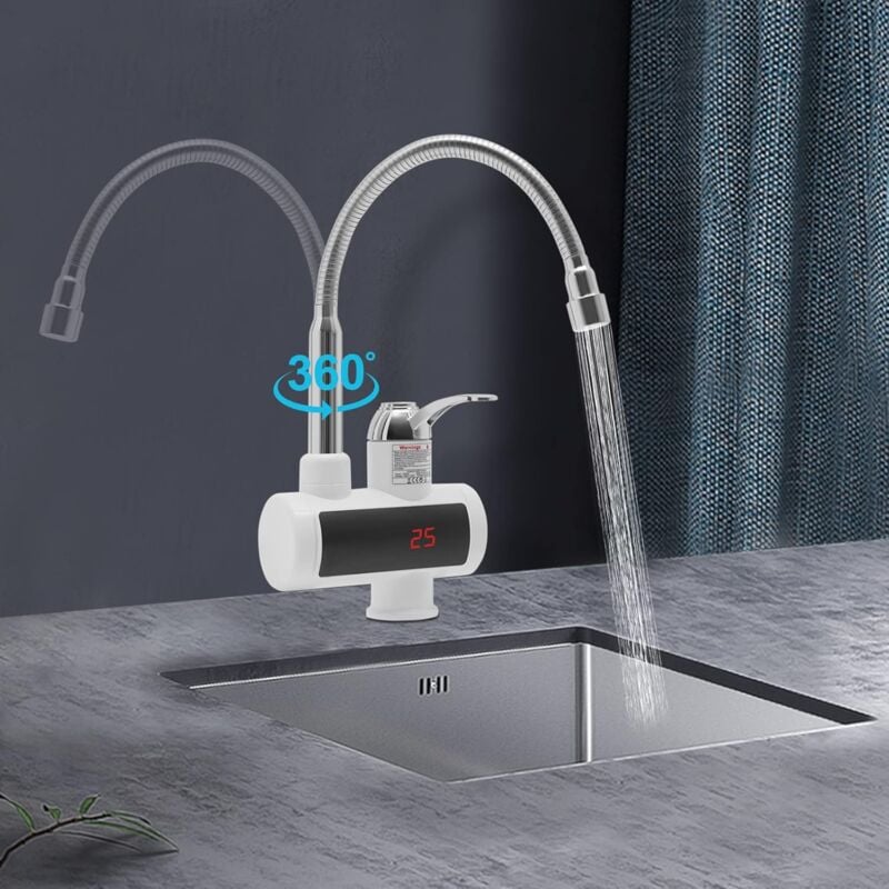Gojoy - Robinet Électrique Сhauffe-Eau Instantané avec affichage de la température led, Robinet Chauffant Instantanée 220V Robinet avec Chauffage