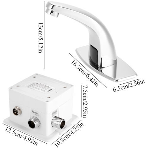 Robinet Électronique Sans Contact à Détecteur de Mouvement pour Évier avec Mélangeur Eau Chaude/Froide Automatique