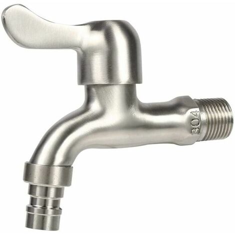 Robinet en acier inoxydable 304, robinet de jardin extérieur de robinet d'eau de Machine à laver de fil G1 / 2pour machine à laver de salle de bains