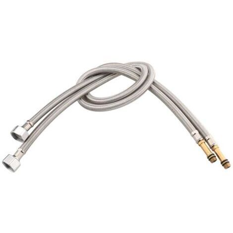 Robinet En Acier Inoxydable 304, Tuyau Tressé, Lavabo De Toilette AntidéFlagrant, Tuyau D'EntréE D'Eau Chaude Et Froide à 4 Points, Haute Pression AntidéFlagrant（2pcs）