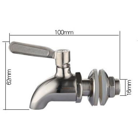 Robinet en acier inoxydable pour fût de vin, robinet pour jus de fruits, robinet pour seau d'eau chaude, robinet pour bouteille d'alcool en verre, robinet pour bière