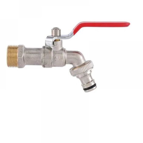 Robinet en laiton de haute qualité, antirouille et antigel + raccord de tuyau gratuit + e-book pour jardin, lave-linge, Baril de Pluie-robinet lavabo vasque