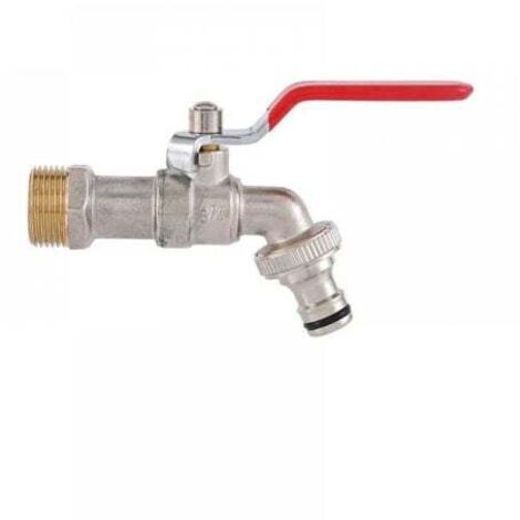 Robinet en laiton de haute qualité, antirouille et antigel + raccord de tuyau gratuit + e-book pour jardin, lave-linge, Baril de Pluie-robinet lavabo vasque