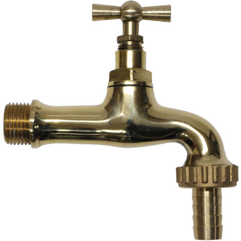 Robinet en laiton mod.195 / L avec raccord de tuyau pour fontaine de jardin 1/2 "