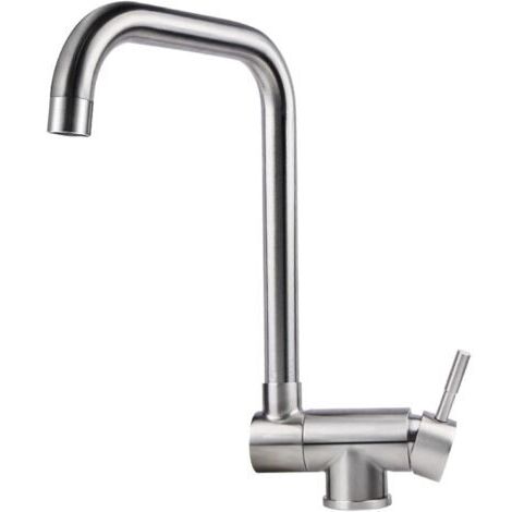 Robinet en verre à montage frontal, robinet de cuisine pliable en acier inoxydable, pivotant à 360°, mitigeur eau chaude/eau froide, robinet d'évier