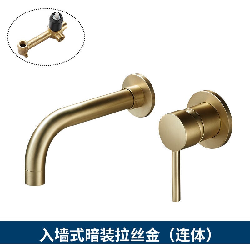 Robinet encastré REA lungo long brush gold + box