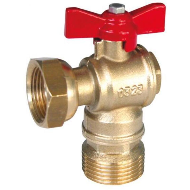 Vanne à Sphère Laiton Droit D25 Avec Purge Et Manette - Modèle DECA 657525, écrou Tournant 3/4" | Pour Eau Chaude Ou Froide