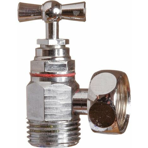 Robinet équerre chromé à potence et presse étoupe - MF 1/2'