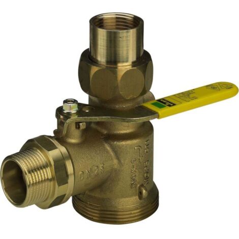 Robinet équerre pour compteur gaz avec contrôleur débit gaz, 1’’, 6 m³