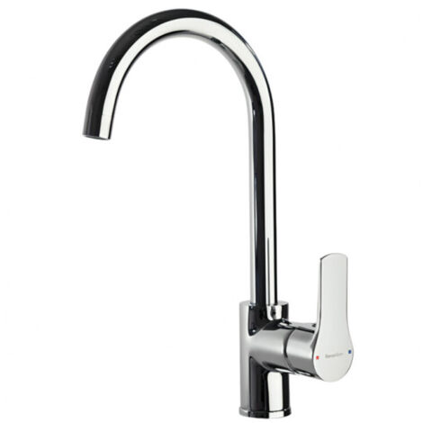 Robinet évier, Mitigeur bec haut orientable Titanium chromé