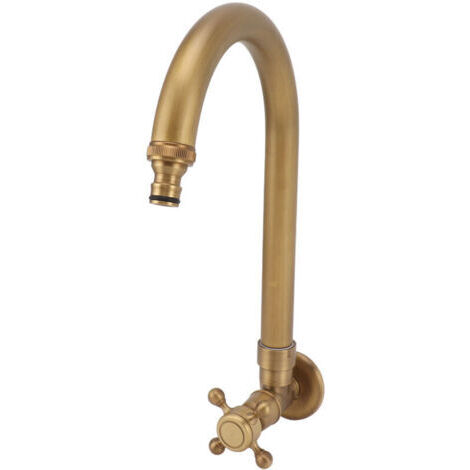 Robinet extérieur antique mural cuivre RCRB720K, conception antigel avec rotation 360° et contrôle d'eau unique, pour balcon jardin terrasse
