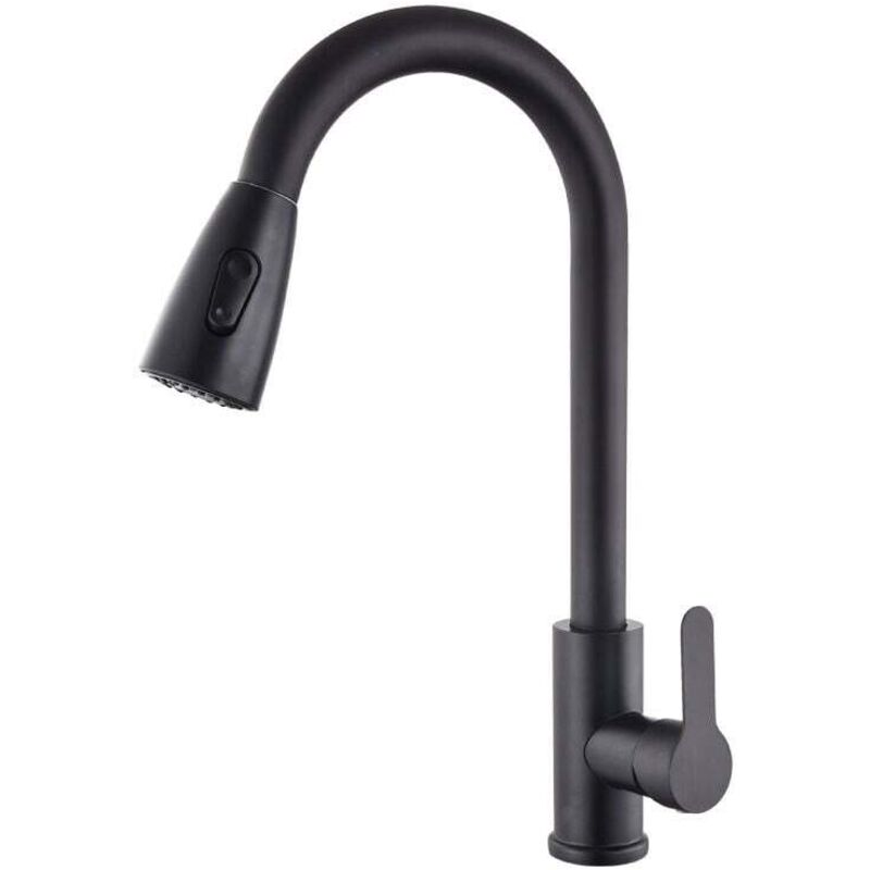 Tuserxln - Robinet extractible de lavabo de cuisine domestique en acier inoxydable noir télescopique rotatif chaud et froid