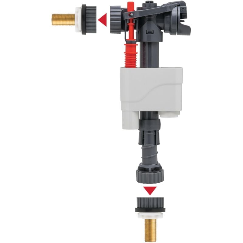 Wirquin - Chasse d'eau wc robinet flotteur à alimentation latérale et basse Doblo 10723731, gris