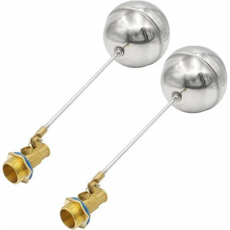 Robinet Flotteur en Laiton DN25, G1 Filetage ExtéRieur Capteur D'Eau Robinet à Boisseau SphéRique Acier Inoxydable pour RéServoir D'Eau D'Aquarium Robinet Rechange