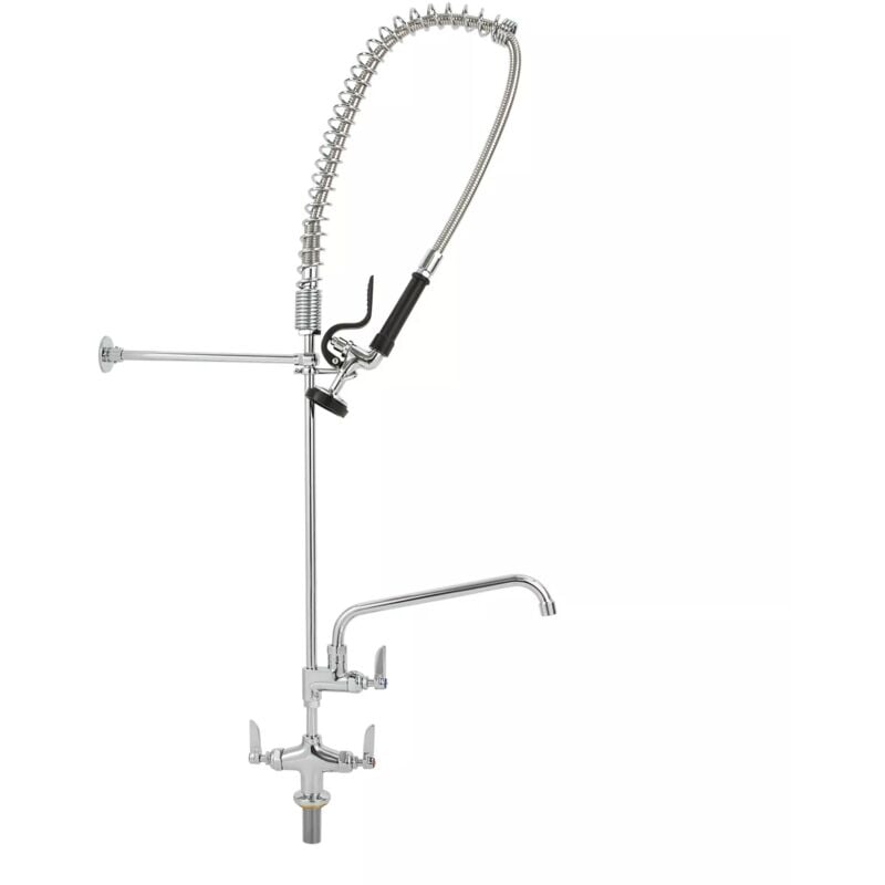 Gojoy - Robinet industriel extractible, robinet pour évier de cuisine, salle à manger, avec douchette noire et mitigeur