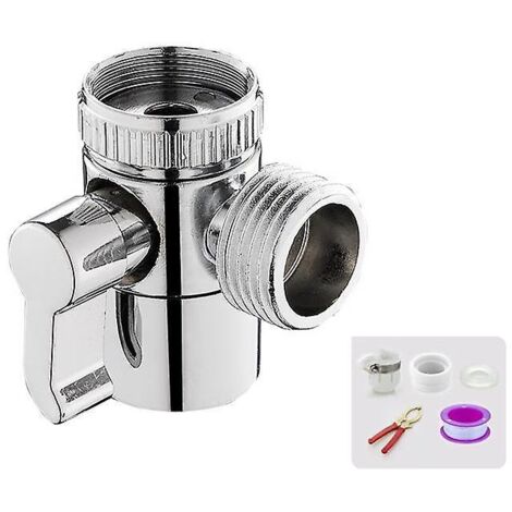 Robinet inverseur de douche à 3 voies avec adaptateur M20 pour robinet de cuisine ou de salle de bain