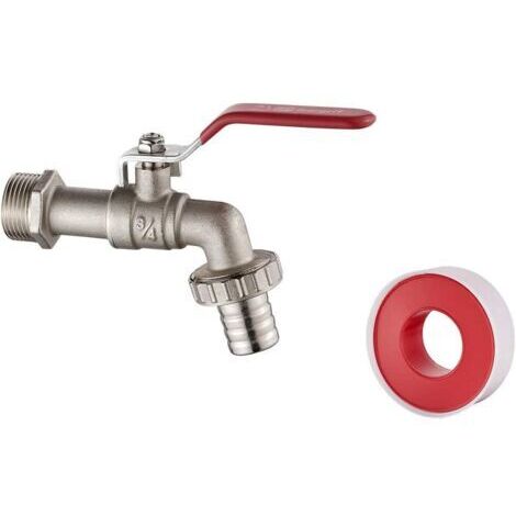Robinet Jardin 3/4″ en Laiton avec Adaptateur G1 – Anti‑Goutte, Antigel -10120℃, Valve à Billes 90° Rotation Haute Qualité pour Arrosage, Baril de Pluie et Nettoyage
