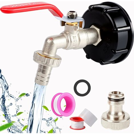 robinet jardin raccord cuve 1000 litres avec ，ensemble de couvercle de 1/2 pouce adaptateur de réservoir IBC,utilisé pour bache raccord cuve 1000l