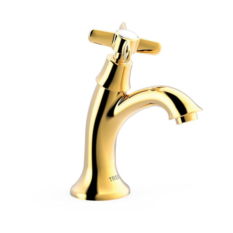 24250301OR clasic Grifo De 1 Agua para Lavabo Color Oro 24K - ref: 24250301OR - Tres