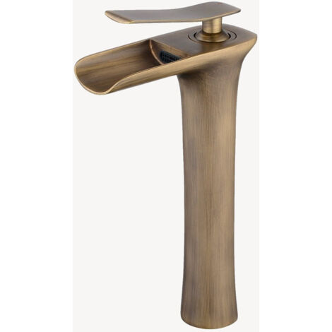 Robinet lavabo antique en laiton finition bronze – Installation facile à poser – Compatible avec vasques standard – Style moderne – Lookshop
