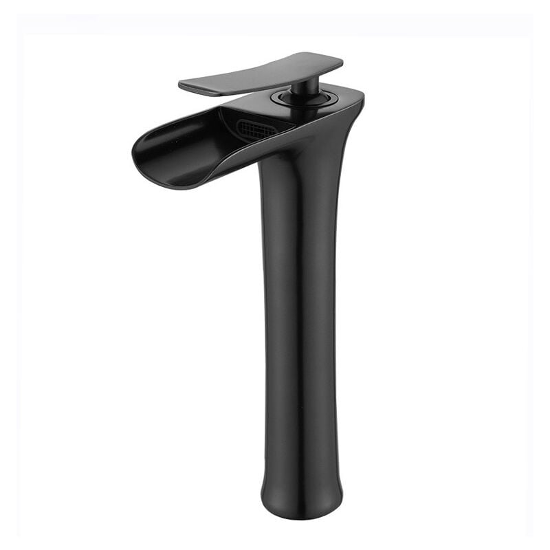 Robinet Lavabo Robinet Salle de Bain Cascade Mitigeur avec Raccordement Eau Froide Chaud - Noir